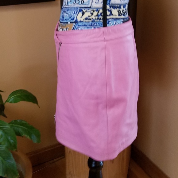 WILSON'S LEATHER MAXIMA PINK LEATHER MINISKIRT! - Picture 4 of 8